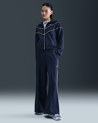 Nike Sportswear Women's Mid-Rise Wide-Leg Tracksuit Bottoms. Nike SG
